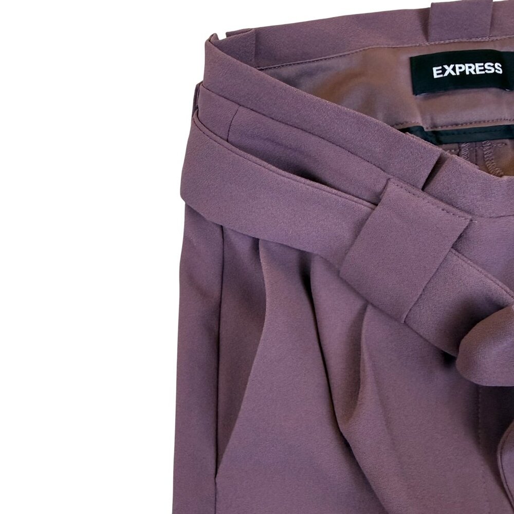 Express Women’s Purple High-Rise Ankle Pants With Bow Front Size 00P - New - Picture 5 of 14